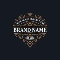 modello di design del logo in stile vintage distintivo vettore