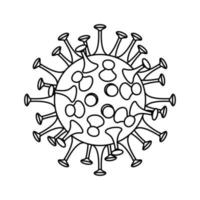 icona dei batteri del coronavirus in stile art line isolato su sfondo bianco. 2019-ncov consett. illustrazione vettoriale. vettore