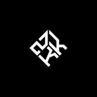 zkk lettera logo design su sfondo nero. zkk creative iniziali lettera logo concept. disegno della lettera zkk. vettore