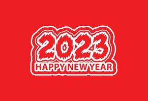 felice anno nuovo 2023 logo, banner, modello di design t-shirt vettore