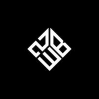 zwb lettera logo design su sfondo nero. zwb creative iniziali lettera logo concept. disegno della lettera zwb. vettore