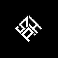 sph lettera logo design su sfondo nero. sph creative iniziali lettera logo concept. disegno della lettera sph. vettore