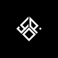 yop lettera logo design su sfondo nero. yop creative iniziali lettera logo concept. sì disegno della lettera. vettore