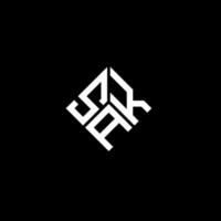 sak lettera logo design su sfondo nero. sak creative iniziali lettera logo concept. disegno della lettera di sak. vettore