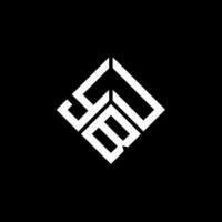 ybu lettera logo design su sfondo nero. ybu creative iniziali lettera logo concept. disegno della lettera ybu. vettore