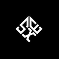sxe lettera logo design su sfondo nero. sxe creative iniziali lettera logo concept. disegno della lettera sx. vettore