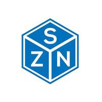 szn lettera logo design su sfondo nero. szn creative iniziali lettera logo concept. disegno della lettera szn. vettore
