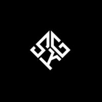 skg lettera logo design su sfondo nero. skg creative iniziali lettera logo concept. disegno della lettera skg. vettore