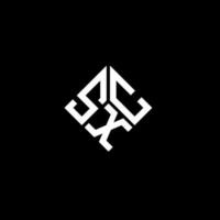 sxc lettera logo design su sfondo nero. sxc creative iniziali lettera logo concept. disegno della lettera sxc. vettore