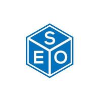 seo lettera logo design su sfondo nero. seo creative iniziali lettera logo concept. disegno della lettera di seo. vettore