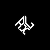 design del logo della lettera rxl su sfondo nero. rxl creative iniziali lettera logo concept. disegno della lettera rxl. vettore