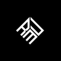 rmu lettera logo design su sfondo nero. rmu creative iniziali lettera logo concept. design della lettera rmu. vettore