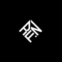 design del logo della lettera rfn su sfondo nero. rfn iniziali creative lettera logo concept. disegno della lettera rfn. vettore