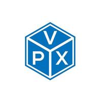 design del logo della lettera vpx su sfondo nero. vpx creative iniziali lettera logo concept. disegno della lettera vpx. vettore