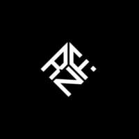 rnf lettera logo design su sfondo nero. rnf creative iniziali lettera logo concept. disegno della lettera rnf. vettore