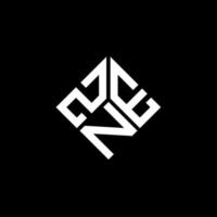 zne lettera logo design su sfondo nero. zne creative iniziali lettera logo concept. zne disegno della lettera. vettore