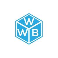 wwb lettera logo design su sfondo nero. wwb creative iniziali lettera logo concept. disegno della lettera wwb. vettore