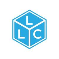 llc lettera logo design su sfondo nero. llc creative iniziali lettera logo concept. disegno della lettera llc. vettore