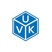 design del logo della lettera uvk su sfondo nero. uvk creative iniziali lettera logo concept. disegno della lettera uvk. vettore