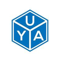 design del logo della lettera uya su sfondo nero. uya creative iniziali lettera logo concept. design della lettera uya. vettore
