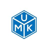 umk lettera logo design su sfondo nero. umk creative iniziali lettera logo concept. design della lettera umk. vettore