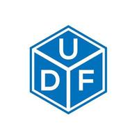 udf lettera logo design su sfondo nero. udf iniziali creative lettera logo concept. disegno della lettera udf. vettore