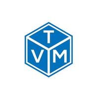 design del logo della lettera tvm su sfondo nero. tvm creative iniziali lettera logo concept. design della lettera tvm. vettore