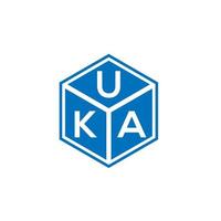 uka lettera logo design su sfondo nero. uka creative iniziali lettera logo concept. design della lettera uk. vettore