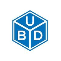 design del logo della lettera ubd su sfondo nero. ubd creative iniziali lettera logo concept. design della lettera ubd. vettore