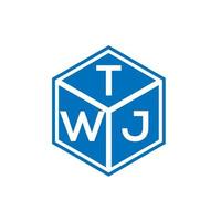 twj lettera logo design su sfondo nero. twj creative iniziali lettera logo concept. disegno della lettera twj. vettore