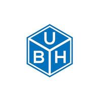 design del logo della lettera ubh su sfondo nero. ubh creative iniziali lettera logo concept. design della lettera ubh. vettore