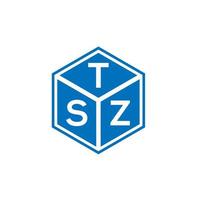 tsz lettera logo design su sfondo nero. tsz creative iniziali lettera logo concept. disegno della lettera tsz. vettore