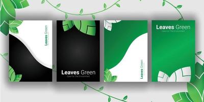 il design della copertina lascia il business aziendale verde, la cura per il concetto di ambiente vettore