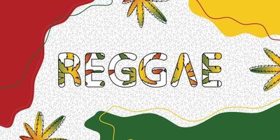 sfondo banner stile marijuana spiaggia reggae giamaica vettore