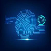 impronta biometrica blu vettore