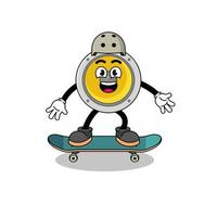 mascotte dell'altoparlante che gioca uno skateboard vettore