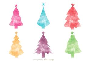 Vettori di sagoma albero di Natale colorato