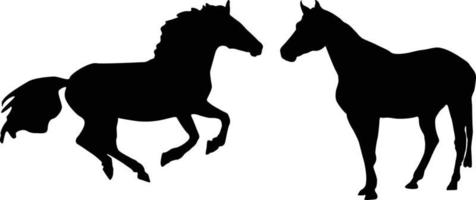 silhouette di cavallo fantastici disegni di arte vettoriale