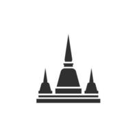 icona della pagoda della tailandia in stile piatto alla moda isolato su priorità bassa bianca. simbolo per il design, il logo, l'app, l'interfaccia utente del tuo sito web. illustrazione vettoriale, eps vettore