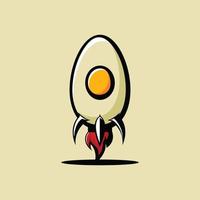 illustrazione carina dell'uovo di razzo vettore