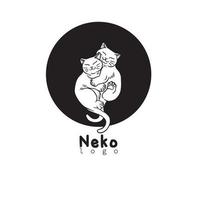 icona vettoriale di un logo animale gatto con una posa adorabile