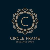 lettera c cerchio cornice eleganza logo design vettoriale