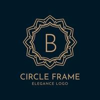 lettera b cerchio cornice eleganza logo design vettoriale
