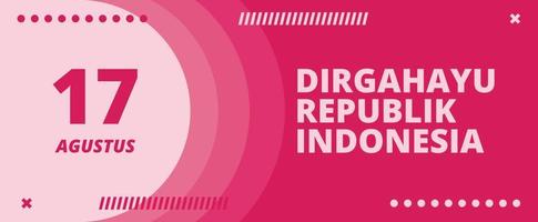 felice giorno dell'indipendenza indonesiana banner sfondo con colore rosso e bianco vettore