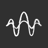 icona astratta del gesso delle onde sovrapposte. suono, audio, linee ondulate del ritmo della musica. vibrazione, livello di ampiezza del rumore. onda sonora digitale astratta, forma d'onda. illustrazione di lavagna vettoriale isolata