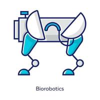 icona di colore grigio biorobotica. robot simile a un cane. creare robot che imitano gli organismi viventi. tecnologia di innovazione robotica. copiare i movimenti del corpo. bioingegneria. illustrazione vettoriale isolata