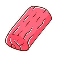 icona del colore dell'arrosto. carne di macellaio. ingrediente per il pranzo. produzione e vendita di carne. fonte proteica. attività di macelleria. illustrazione vettoriale isolata