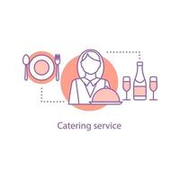 icona del concetto di servizio di ristorazione. illustrazione della linea sottile dell'idea del ristorante o del bar. disegno di contorno isolato vettoriale