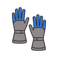 icona del colore dei guanti da sci invernali. guanti da neve. illustrazione vettoriale isolata