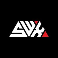 swx triangolo lettera logo design con forma triangolare. swx triangolo logo design monogramma. modello di logo vettoriale triangolo swx con colore rosso. logo triangolare swx logo semplice, elegante e lussuoso. swx
